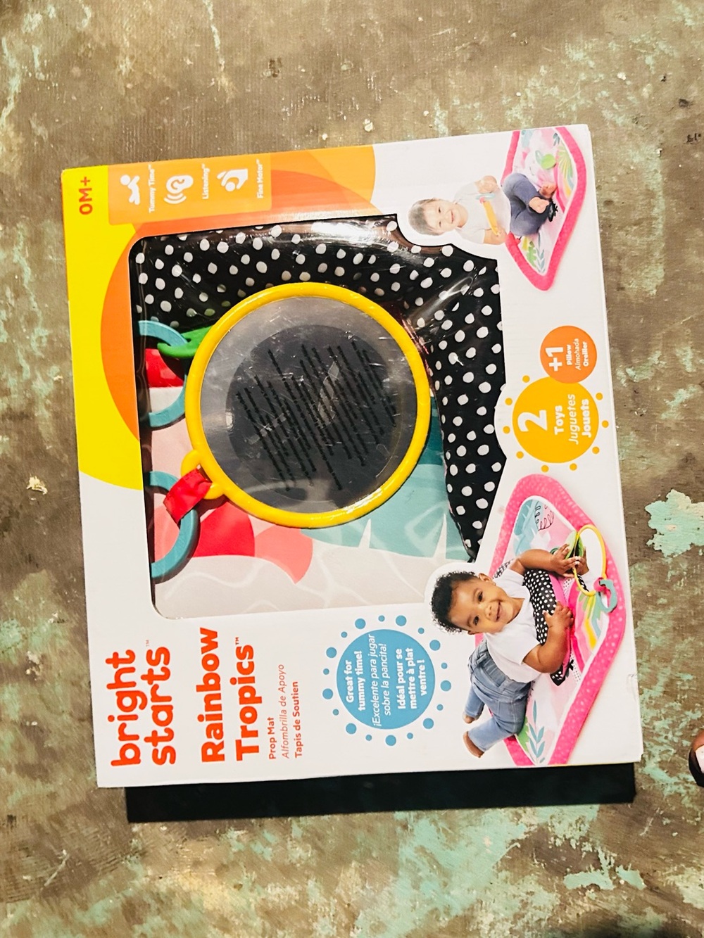 Bright Starts Rainbow Tropics Mirror Toy — Black & Yellow